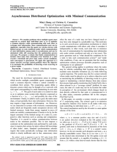 Asynchronous Distributed Optimization with Minimal Communication