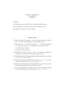 Midterm 2: Practice Exam Math 2210-003 Fall 2015 Warnings: