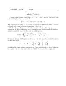 Math 1320 Lab EC Name: Infinite Products