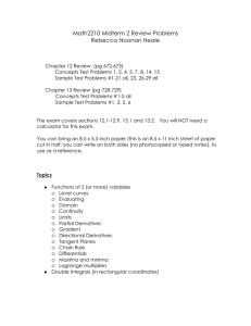 Math2210 Midterm 2 Review Problems Rebecca Noonan Heale