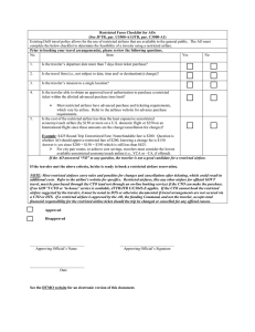 Restricted Fares Checklist for AOs (See JFTR, par. U3500-A1/JTR, par. C3500-A1)