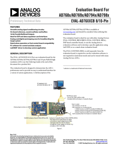 Evaluation Board For AD768x/AD769x/AD794x/AD798x EVAL-AD76XXCB 8/10-Pin Preliminary Technical Data