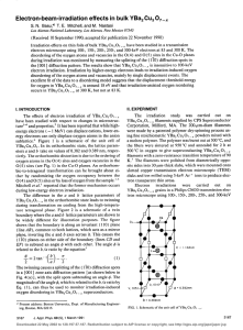 Electron-beam-irradiation effects  in  bulk  YBa,Cu,  OTB-X