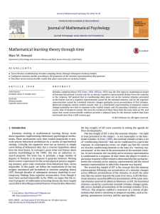Journal of Mathematical Psychology Mathematical learning theory through time Marc W. Howard