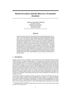 Retrieved context and the discovery of semantic structure Abstract