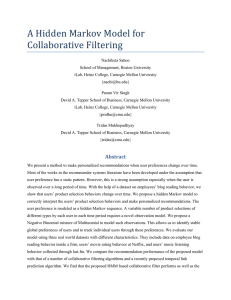 A	Hidden	Markov	Model	for Collaborative	Filtering