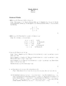 Math 3210-3 HW 8 Ordered Fields