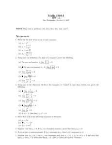 Math 3210-3 HW 12 Sequences