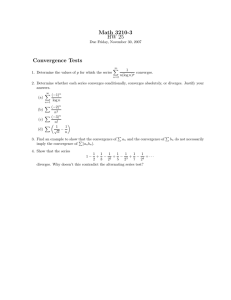 Math 3210-3 HW 25 Convergence Tests