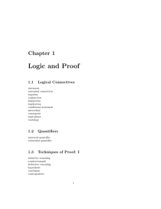 Logic and Proof Chapter 1 1.1 Logical Connectives