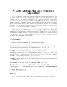 Clock Arithmetic and Euclid’s Algorithm