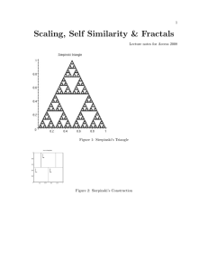 Scaling, Self Similarity &amp; Fractals 1 Lecture notes for Access 2008