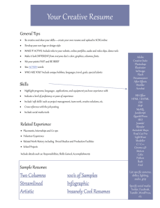 Your Creative Resume   General Tips 