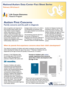 Autism First Concerns National Autism Data Center Fact Sheet Series