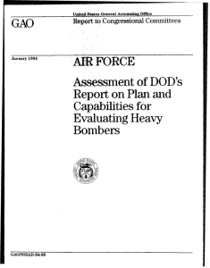 .Report on Plan and Capabilities for Evaluating  Heavy Bombers