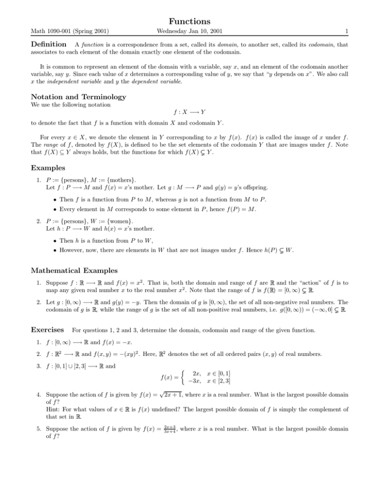 Functions Definition