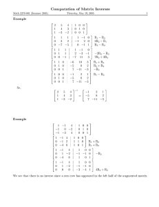 Computation of Matrix Inverses Example