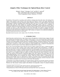 Adaptive Filter Techniques for Optical Beam Jitter Control