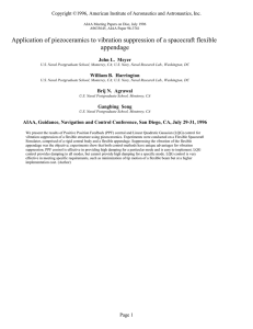 Application of piezoceramics to vibration suppression of a spacecraft flexible appendage