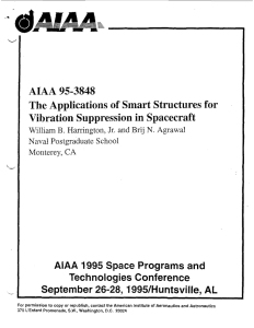 AIAA 95-3848 The Applications of Smart Structures for Vibration Suppression in Spacecraft