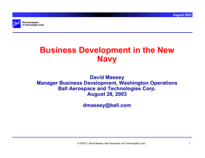 Business Development in the New Navy