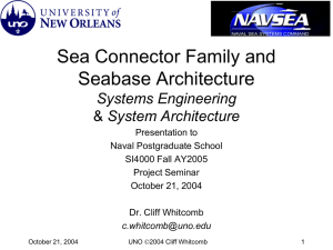 Sea Connector Family and Seabase Architecture Systems Engineering System Architecture