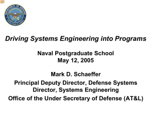 Driving Systems Engineering into Programs