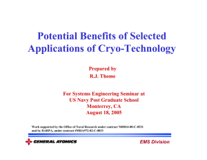 Potential Benefits of Selected Applications of Cryo-Technology