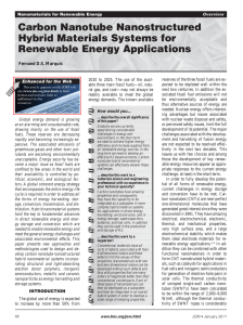 Carbon Nanotube Nanostructured Hybrid Materials Systems for Renewable Energy Applications Fernand D.S. Marquis