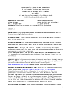 University*of*North*Carolina*at*Greensboro* Bryan*School*of*Business*and*Economics* Department*of*Business*Administration*