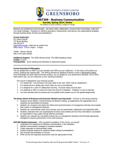 MKT309 - Business Communication Garrett, Spring 2014, Online