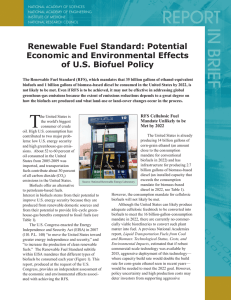 Renewable Fuel Standard: Potential Economic and Environmental Effects of U.S. Biofuel Policy