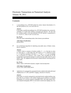 Electronic Transactions on Numerical Analysis Volume 38, 2011 Contents