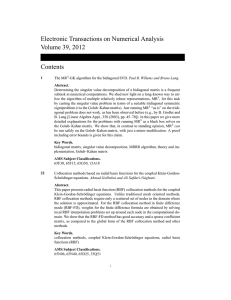 Electronic Transactions on Numerical Analysis Volume 39, 2012 Contents