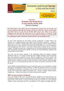 Economic and Social Survey of Asia and the Pacific 2010 ESCAP’s