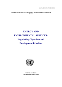 ENERGY AND ENVIRONMENTAL SERVICES: Negotiating Objectives and