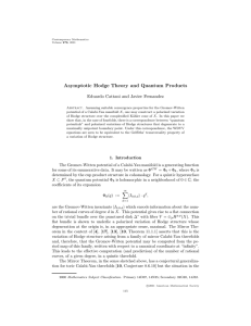 Asymptotic Hodge Theory and Quantum Products Eduardo Cattani and Javier Fernandez