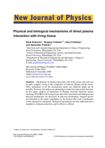 New Journal of Physics Physical and biological mechanisms of direct plasma