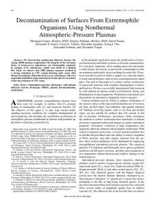 Decontamination of Surfaces From Extremophile Organisms Using Nonthermal Atmospheric-Pressure Plasmas