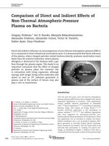 Comparison of Direct and Indirect Effects of Non-Thermal Atmospheric-Pressure Plasma on Bacteria Communication