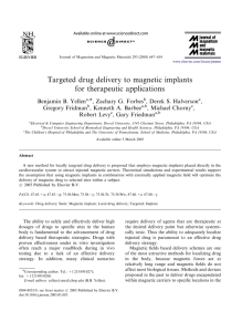 Targeted drug delivery to magnetic implants for therapeutic applications ARTICLE IN PRESS