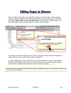 ! !! Editing Pages in Sitecore