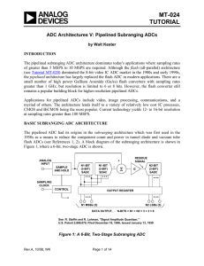 MT-024 TUTORIAL  ADC Architectures V: Pipelined Subranging ADCs