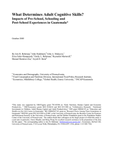 What Determines Adult Cognitive Skills? Impacts of Pre-School, Schooling and