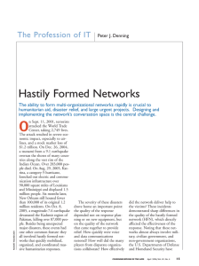 Hastily Formed Networks The Profession of IT