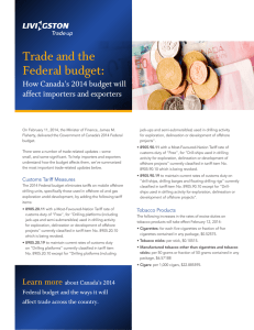 Trade and the Federal budget: How Canada’s 2014 budget will