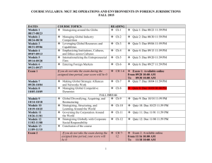 COURSE SYLLABUS: MGT 302 OPERATIONS AND ENVIRONMENTS IN FOREIGN JURISDICTIONS