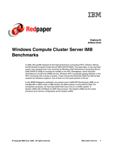 Red paper Windows Compute Cluster Server IMB Benchmarks