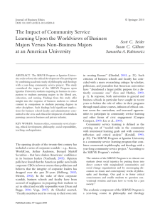 The Impact of Community Service Learning Upon the Worldviews of Business