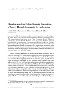 Changing American College Students’ Conceptions of Poverty Through Community Service Learning